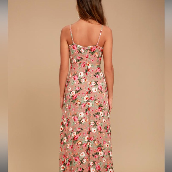 Lulus Everlasting Bliss Blush Floral Print Maxi Dress. - Picture 5 of 6